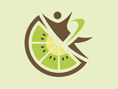 Fruit + fitness logo art brand branding design fitness fruit illustration logo minimal simple ui vector