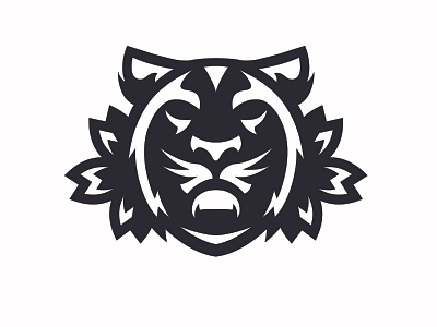 Tiger + flowers logo