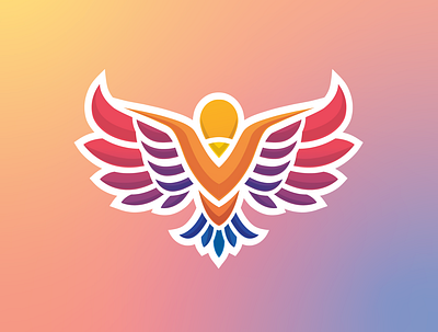 Colorful bird art bird brand brand identity branding colorful design gradient icon illustration logo logodesign logos minimal rainbow simple sketch vector vector art vector illustration