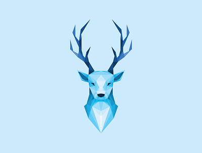 Frozen Deer art badge blue brand brand identity branding concept deer design frozen icon illustration logo logodesign lowpoly minimal simple sketch vector vector illustration