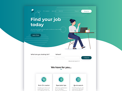 Job landing page