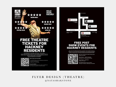 Theatre leaflet design - Arcola theatre brand guidelines branding design flat graphic design illustration instagram leaflet design logo poster design social design social media social media design theatre design