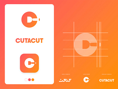 CUTACUT Logo Construction branding clogo cmark construction construction logo constructions constructor design flat icon katakat logo logodesign logotype mark minimal minimalist negative space logo negativespace typography