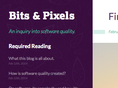 Bits & Pixels Blog Design blog header pattern purple sidebar