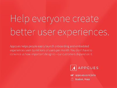 Join our team at Appcues! boston hiring opportunity ui design