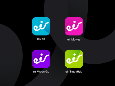 eir App Icons app clean eir gradient green icons lime logo pink purple turquoise ui