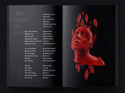 The Muse; The Witch vs Häxan art black blackletter bunny dark gothic layout magazine red serif typography witch