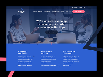 Accountant Online Landing accountant black blue content strategy navy online pattern pink ui ux web website