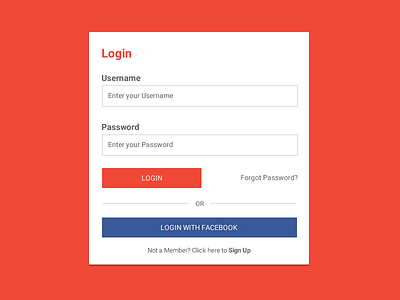 Login Form flat form login roboto ui ux