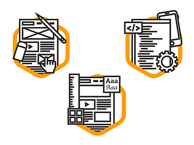 Design Services Icons dd design development dominion designs hexagon icon icons illustration illustrations services ui ux