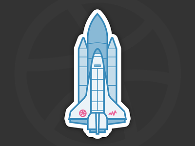 Liftoff airplane astronaut illustration rocket space space shuttle sticker sticker mule