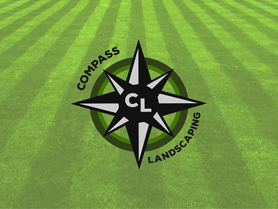 Compass Landscaping - Logo compass compass rose grass landscape landscaping lawn care logo