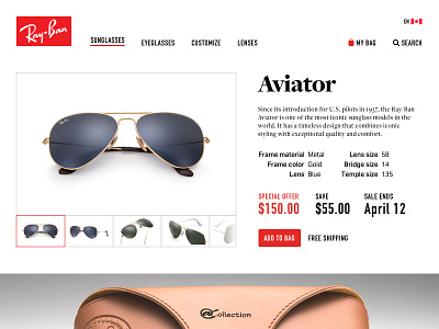 Special Offer • Daily UI 36 aviator dailyui ray-ban special offer sunglasses