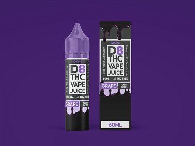 D8 THC Vape Juice Packaging Mockup