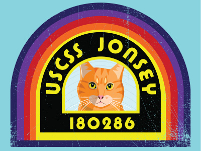 USCSS JONESY 80s alien aliens cat cat logo fan art flat illustration jonsey movie sci fi sticker art vector