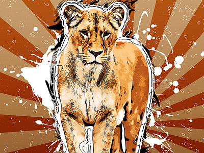 Lion Toon Action adobe photoshop design illustration toon