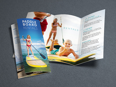 Paddle Board Rentals Brochure adobe illustrator adobe photoshop advertising brochure design