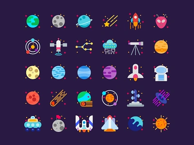 Space Icons app design icon icondesign icondesigner iconography identity typography ui ux vector