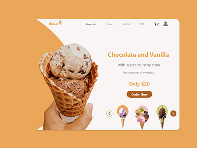 ice cream website landing page