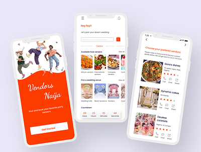 Event Vendors Mobile App design ui ux