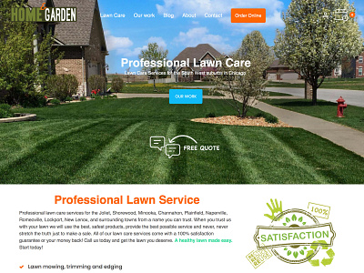 Lawn Care Website - Homepage Design