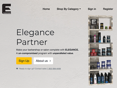 Landing page for beauty products