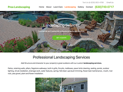 Landscaping Website Development bootstrap4 design landing page landscaping lawn care wordpress