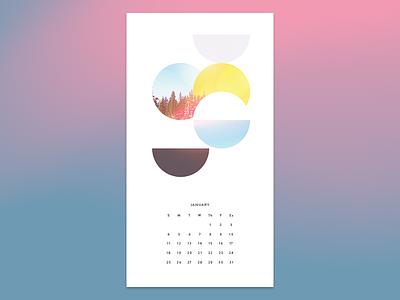 Calendar Design - January calendar collage digital collage