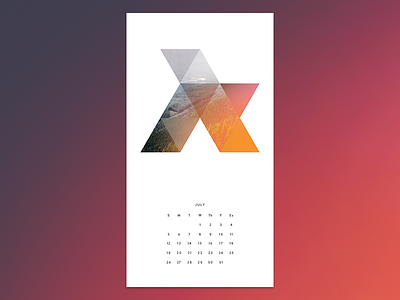 Calendar Design - July calendar collage digital collage