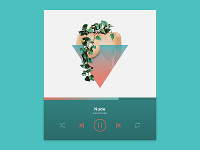 Cut It Out Series: Torso collage design digital flower geometric gradient hands music player ui ux visual