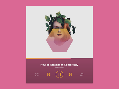 Cut It Out Series: Head collage design digital flower geometric gradient hands music player ui ux visual