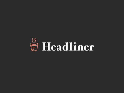 Headliner Logo brand branding coffee design flat identity logo mark newspaper