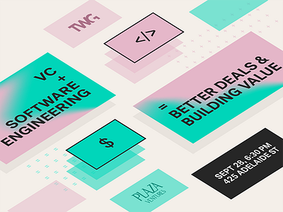 Plaza Ventures + TWG colour design event geometric layout pattern shapes