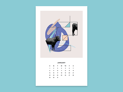 January calendar collage colour design digital digital collage geometry shapes