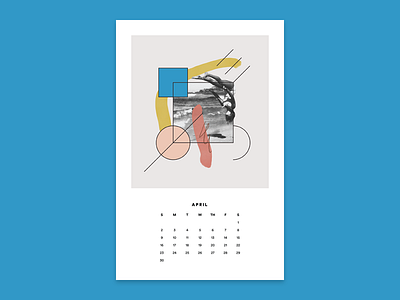 April calendar collage colour design digital digital collage geometry shapes