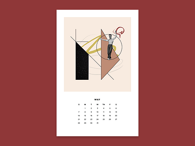 May calendar collage colour design digital digital collage geometry shapes