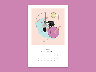 June calendar collage colour design digital digital collage geometry shapes