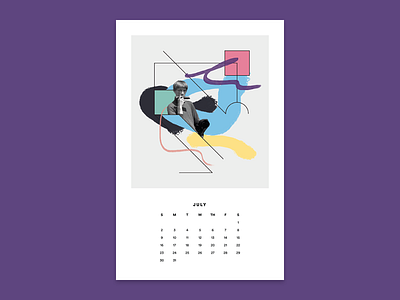 July calendar collage colour design digital digital collage geometry shapes