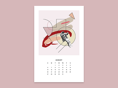 August calendar collage colour design digital digital collage geometry shapes