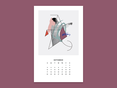 September calendar collage colour design digital digital collage geometry shapes