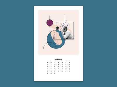 October calendar collage colour design digital digital collage geometry shapes