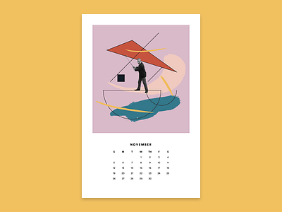 November calendar collage colour design digital digital collage geometry shapes