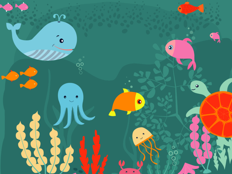 Sea aftereffects animals animations fish freepik graphic plants sea life vector water