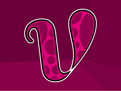 Letter V custom type design illustration letter lettering magenta type typography