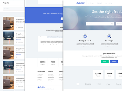 Aubuilder - Website flat design freelancer prototype responsive shbkat ui ux