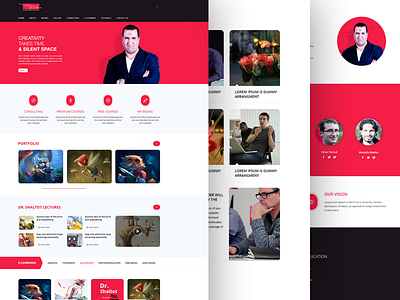 Dr.Shaltot website design design flat live colors online courses pages personal red webdesign