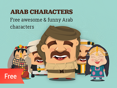 36 Free Arab characters illustrations