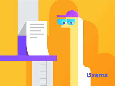 Uxema branding illustration orange tools ux ux ui uxema violet