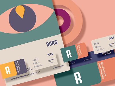 Rurs baianat branding business cards business cards design cards design eye logo mockups pastel rurs typography