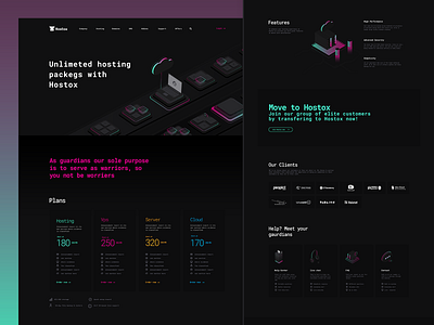 Hostox UI/UX Design brandidentity branding graphic design hosting hostox index inspiration interaction isometric illustration landing page ox ui ui ux designer uidesign ux ux design web design web illustration web page design